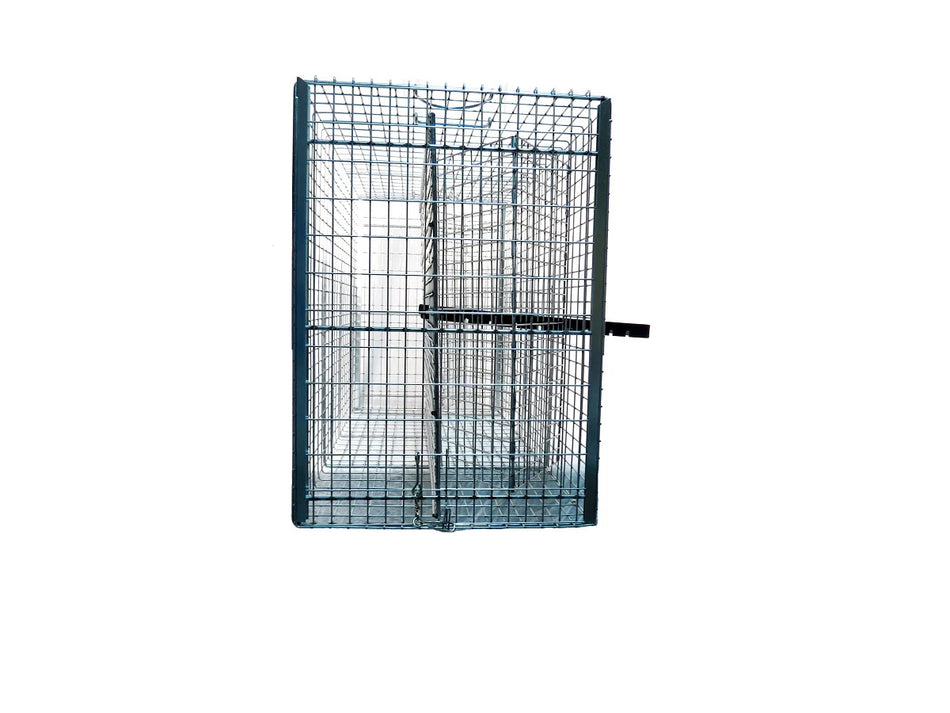 Side view of RM42 animal control pole, displayed horizontally with red handle, black shaft, and extended cable loop.