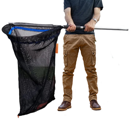 Freeman cage net with extended mesh and metal ring, designed for safe animal capture and secure enclosure handling.